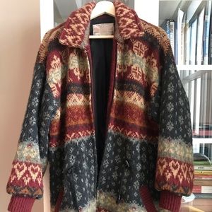 100% Wool Icelandic Sweater Jacket